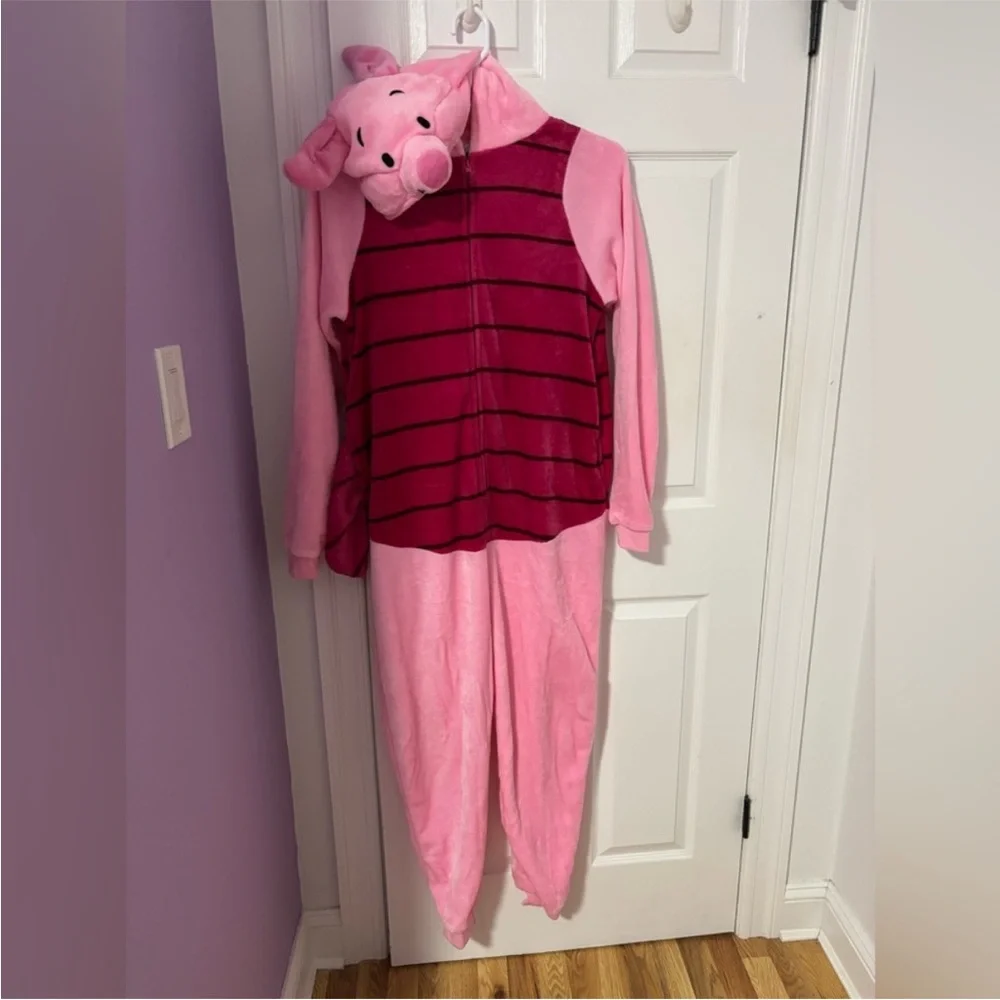 Pink Piglet Onesie Halloween Costume Unisex Men Women XL Winnie the Pooh